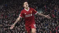 Philippe Coutinho - Coutinho dilepas Liverpool ke Barcelona dengan transfer total mencapai 145 juta euro pada Januari 2018. (AFP/Paul Ellis)