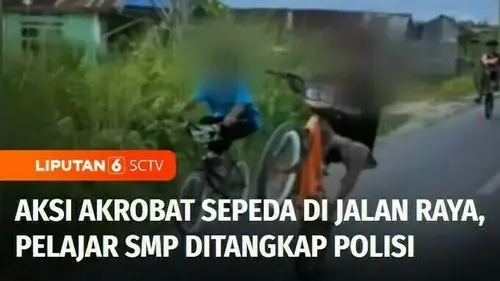 VIDEO: Jangan Ditiru! Aksi Akrobat Sepeda di Jalan Raya, Pelajar SMP di Muna Ditangkap Polisi