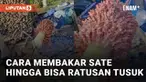 Aksi seseorang menunjukkan cara unik dan kreatif membakar ratusan sate dengan sekali bakar menarik perhatian