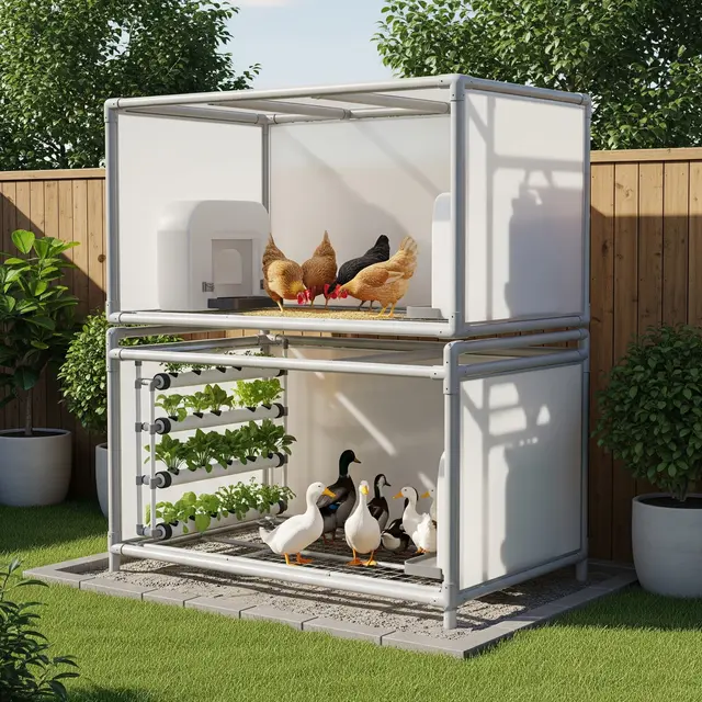 kandang ayam dari pipa pvc untuk lahan sempit (Image by Gemini AI)