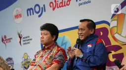 Kasta tertinggi Liga Bola Voli Indonesia Indonesia bakal tayang di Moji, Vidio, dan Nex Parabola. (Liputan6.com/Helmi Fithriansyah)