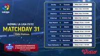 Link Live Streaming Liga Spanyol 2021/2022 Matchday 31 di Vidio, 9-12 April 2022. (Sumber : dok. vidio.com)