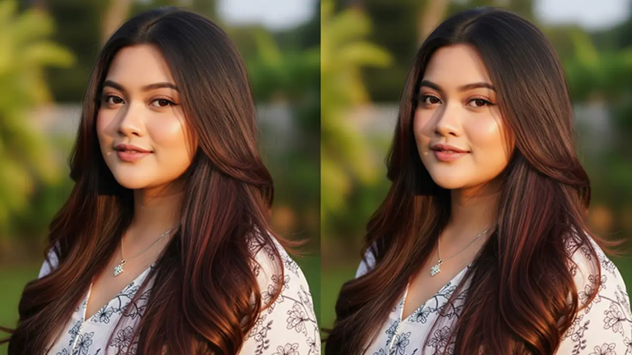 Model Rambut Panjang Wanita Chubby (Image by Gemini AI)