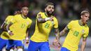 Brasil sukses menaklukkan Venezuela pada pertandingan Kualifikasi Piala Dunia 2022 zona Conmebol atau Amerika Selatan di UCV Olympic Stadium, Caracas, pada Jumat (8/10/2021). (AFP/Yuri Cortez)
