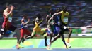 Rekan senegara Usain Bolt, Yohan Blake diprediksi memiliki kans besar untuk menjadi juara Olimpiade kali ini, mengingat dirinya selalu finish di belakang Bolt. Dirinya diperkirakan akan tampil habis-habisan di Olimpiade Tokyo 2020 nanti, mengingat usianya yang tak lagi muda. (Foto: AFP/Jewel Samad)