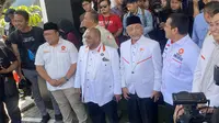 Pengurus DPP Partai Kebangkitan Bangsa (PKB) dan DPP Partai NasDem menyambangi DPP Partai Keadilan Sejahtera (PKS) di Jalan TB Simatupang, Jakarta Selatan, Selasa (12/9/2023). (Liputan6.com/Rifqi Alief Abiyya)