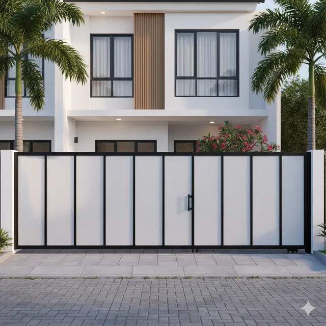 7 Model Pagar Besi Kombinasi Polikarbonat dengan Desain Tertutup Penuh, Cocok untuk Hunian Modern