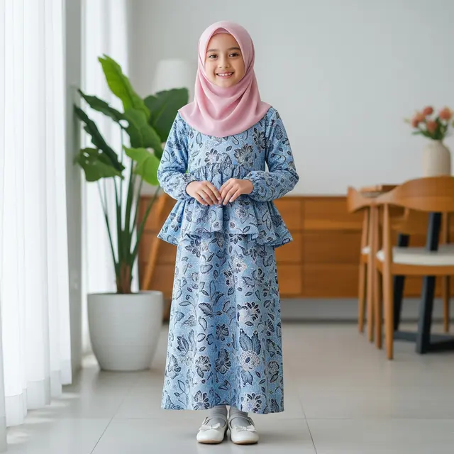 Model Gamis Batik Anak Perempuan Lengan Panjang