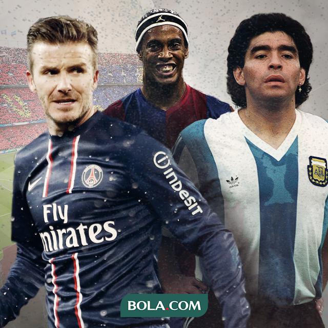 David Bekham, Ronaldinho dan Diego Maradona