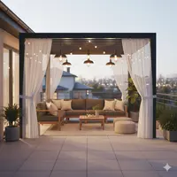 Teras Rumah dengan Pergola dan Tirai Outdoor (Image by Gemini AI)