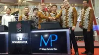 PT Mega Perintis Tbk (ZONE) resmi melantai di Bursa Efek Indonesia (BEI) pada Rabu pagi ini (12/12/2018).