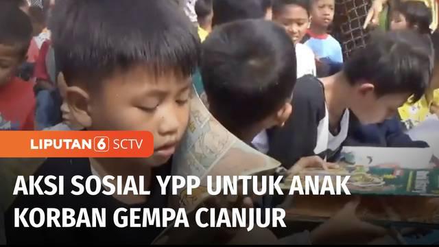 Untuk memulihkan keadaan mental korban gempa di pengungsian, YPP SCTV-Indosiar kembali memberikan dukungan psikososial bagi anak di tiga Kecamatan, Kabupaten Cianjur, Jawa Barat. Selain bingkisan bagi anak, ada berbagai hiburan yang dihadirkan.