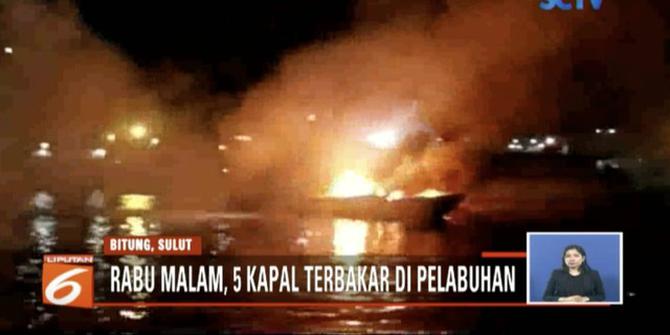 Satu dari 5 Kapal Terbakar di Pelabuhan Nusantara Bitung Berhasil Dievakuasi