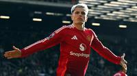 Winger Manchester United (MU), Alejandro Garnacho. (Bola.com/Dok.AFP/Oli SCARFF).