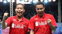 Ganda campuran Indonesia, Rehan Naufal Kusharjanto/Siti Fadia Silva Ramadhanti, berhasil lolos ke babak final Kejuaraan Dunia Junior 2017 di Yogyakarta, Sabtu (21/10/2017). (PBSI)