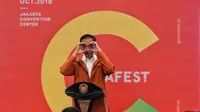 Jokowi sebutkan film Star Trek saat mengatakan kemajuan teknologi yang terjadi begitu pesat di opening IdeaFest 2018. (Foto: fimela.com/Adrian Putra)