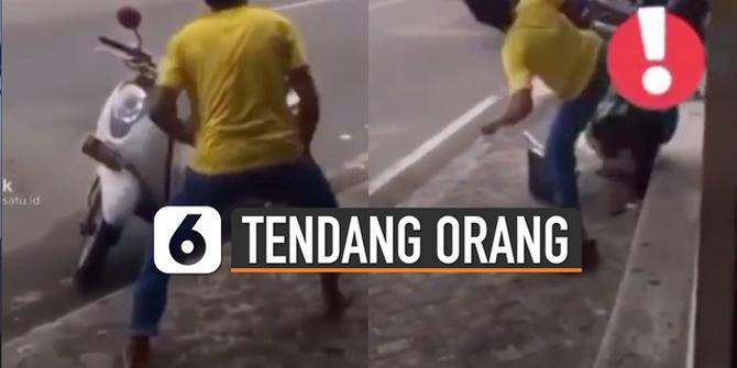 VIDEO: Viral Pemuda Tendang Tukang Sol Sepatu