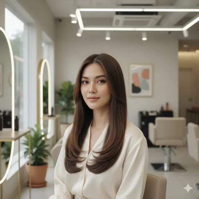 Model Rambut Wanita Panjang Lurus Tipis
