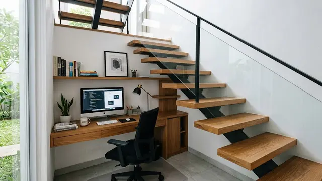Desain Tangga Rumah Minimalis/AI Generated