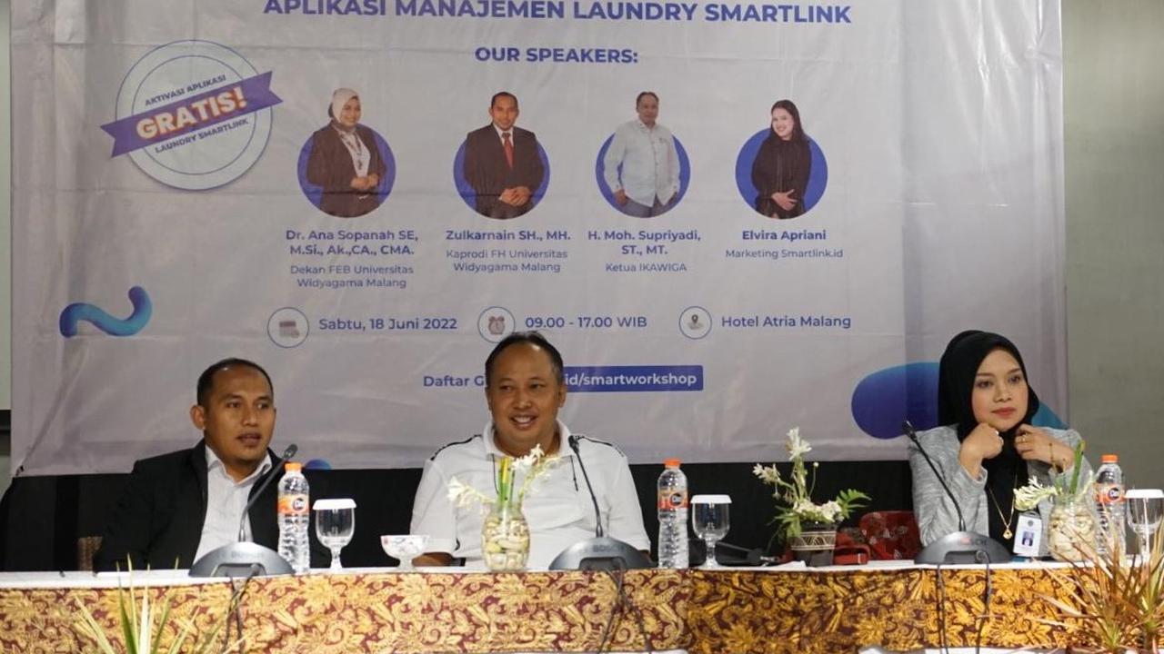 Para pembicara dalam Seminar Nasional Pelatihan dan Edukasi Aplikasi Manajemen Laundry . (Ist)
