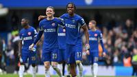Selebrasi pemain Chelsea kala melawan Leicester di Piala FA (AFP)