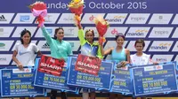 Para pemenang Mandiri Jakarta Marathon 2015 (Helmi Fithriansyah)