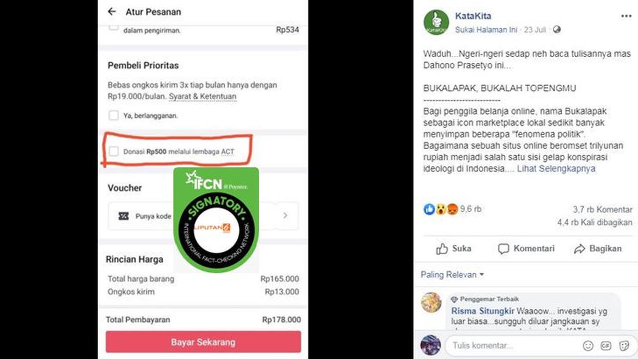 [Cek Fakta] Gambar Tangkapan Layar Aplikasi Pembayaran di Bukalapak