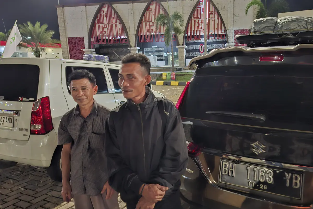 Aceng Jainuri, pemudik asal Bayung Lincir, Kabupaten Musi Banyuasin, Sumatera Selatan. Foto : (Liputan6.com/Ardi).