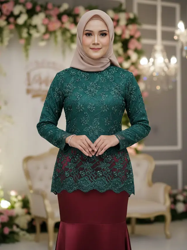 Model Gamis Brokat Duyung Terbaru 2026 (Foto: Gemini AI)