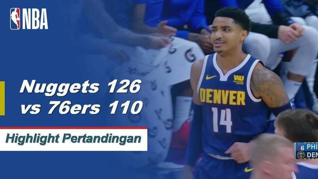 Nikola Jokic membukukan 32 poin, 18 rebound, 10 assist triple-double saat Nuggets menang atas Sixers.