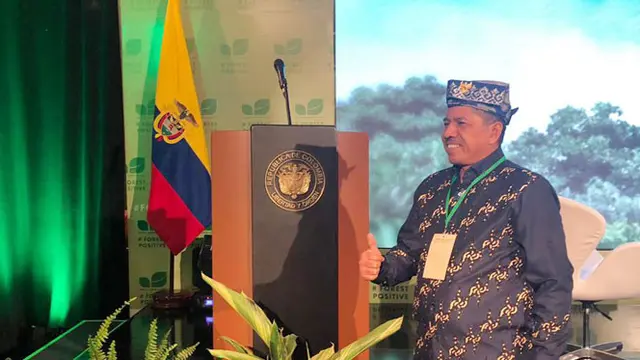 Bicara di Forum Hutan Tropis 2019 Bupati Alfredi Hadiahkan Tanjung Siak untuk Presiden Kolombia