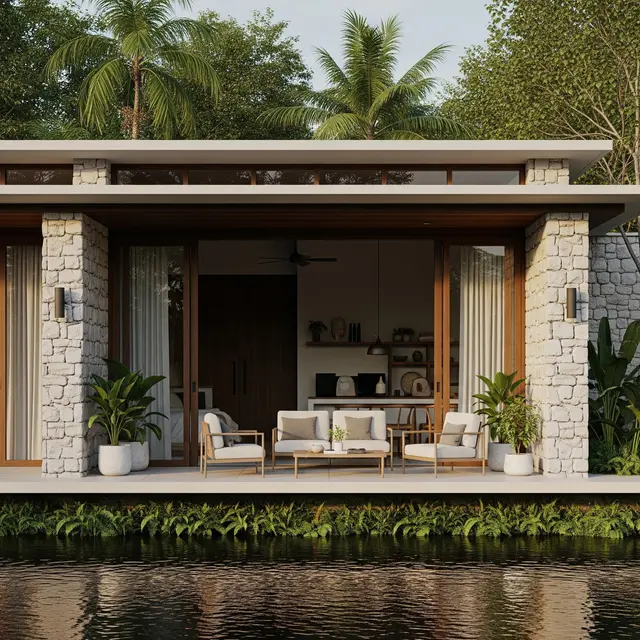 9 Desain Rumah Ukuran Sedang untuk Lokasi Dekat Sungai, Estetik dan Nyaman