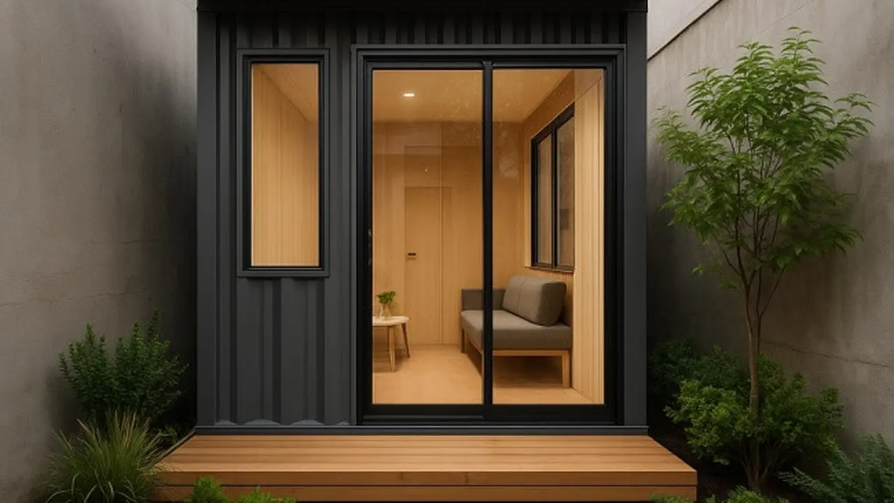 Ilustrasi Rumah Bentuk Kontainer (Sumber Gambar: ChatGPT)