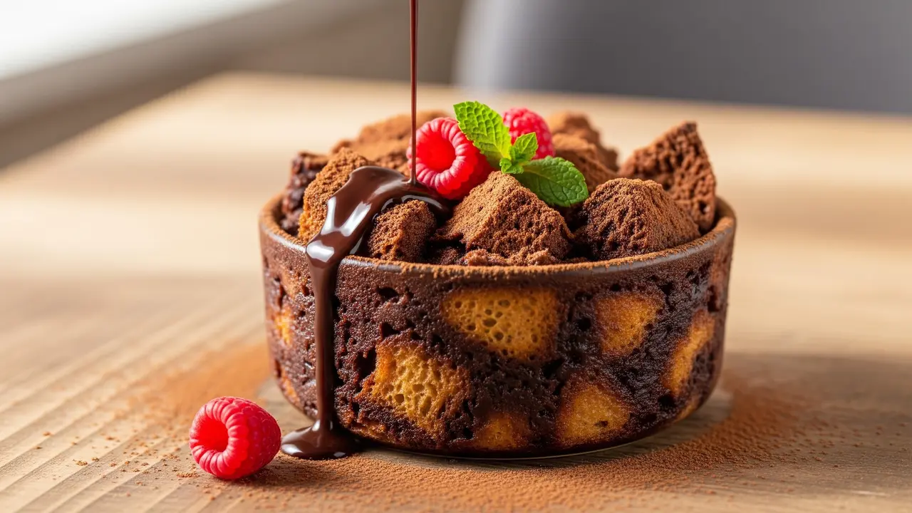Puding Roti Tawar Cokelat