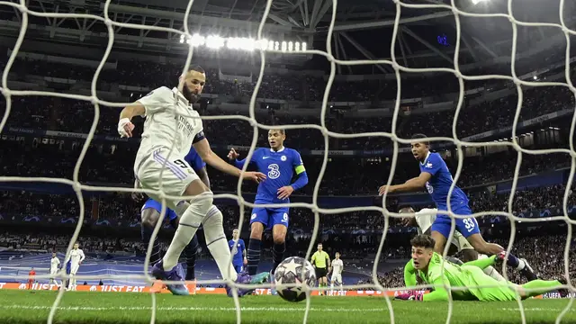 Foto: Real Madrid Amankan Leg Pertama Perempat Final Liga Champions, Tumbangkan 10 Pemain Chelsea