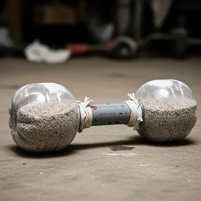 Dumbbell dari Botol Bekas (Gemini AI)