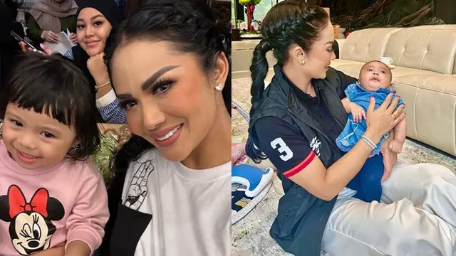 6 Potret Krisdayanti saat Main Bareng Dua Cucu, Ameena dan Azura Bikin Gemas