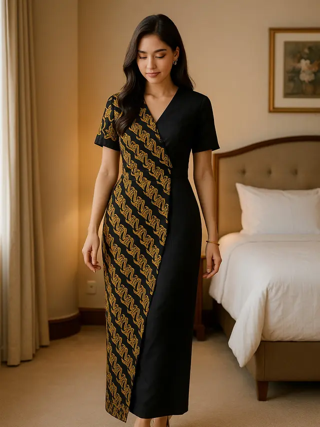 Batik Kombinasi Kain Polos