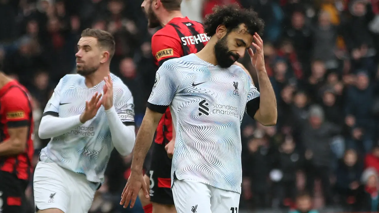 Foto: Momen Mohamed Salah Gagal Eksekusi Penalti saat Lawan Bournemouth di Liga Inggris 2022 / 2023