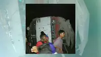 Kereta Bangunkarta mengalami kecelakaan di Cirebon. (Twitter)