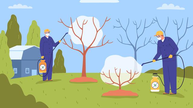 Ilustrasi penyemprotan dengan pestisida