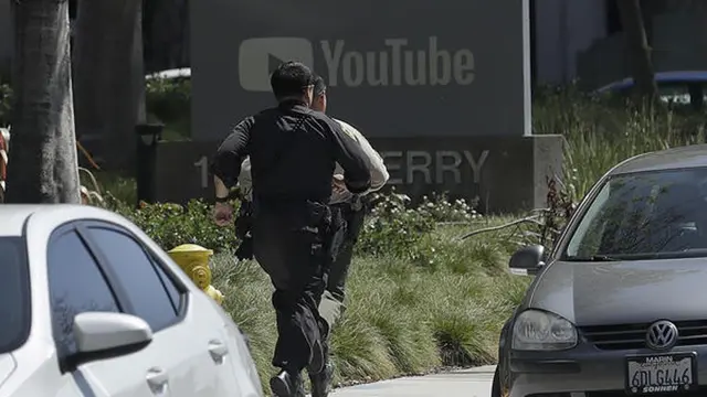 Penembakan terjadi di markas YouTube di San Bruno, California, Amerika Serikat pada Selasa 3 April 2018. (JEFF CHIU / AP)