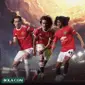 Hannibal Mejbri, Alvaro Fernandez, Tahith Chong (Bola.com/Bayu Kurniawan Santoso)