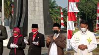 Doa Kemerdekaan yang bertemakan Indonesia Tangguh Indonesia Tumbuh itu dihadiri oleh Bupati Bogor Bima Arya beserta unsur Forum Koordinasi Pimpinan Daerah (Forkominda) Kota Bogor. (Foto:Liputan6/Achmad Sudarno)