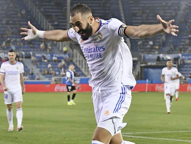 Real Madrid membuka musim baru di ajang Liga Spanyol 2021/2022 dengan hasil yang fantastis. (Foto: AP/Alvaro Barrientos)