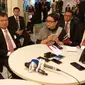 Menko PMK Puan Maharani bersama Wakil Presiden Jusuf Kalla dan Menteri Luar Negeri Retno Marsudi menghadiri High Level Meeting on Global Peace di Markas Besar PBB di New York.