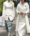 Gaya Artis dan Ibu Pejabat Kenakan Atasan Siluet Kebaya saat Lebaran. [@widi.wardhana]