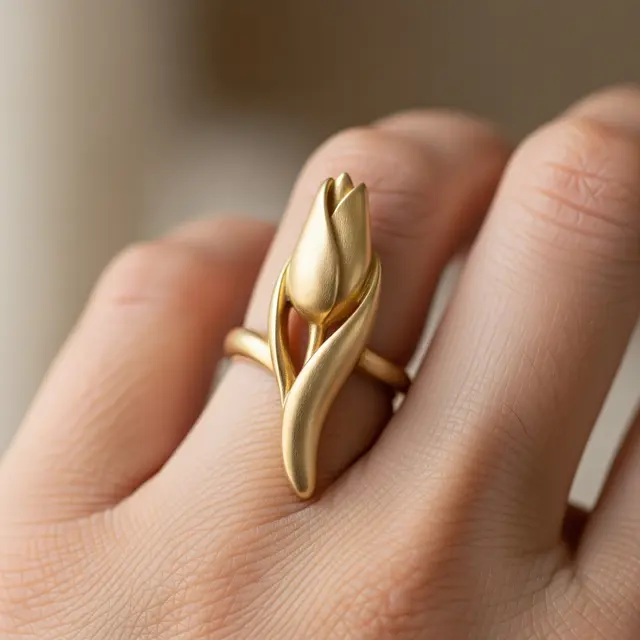Model Cincin Emas Motif Bunga