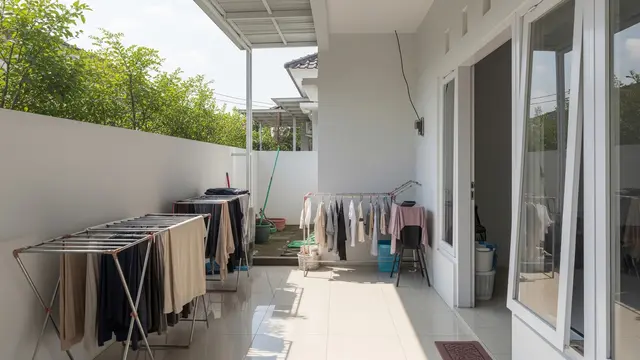 Ide Tempat Jemur Cepat Kering Meski Minim Sinar Matahari/Foto: AI Generated