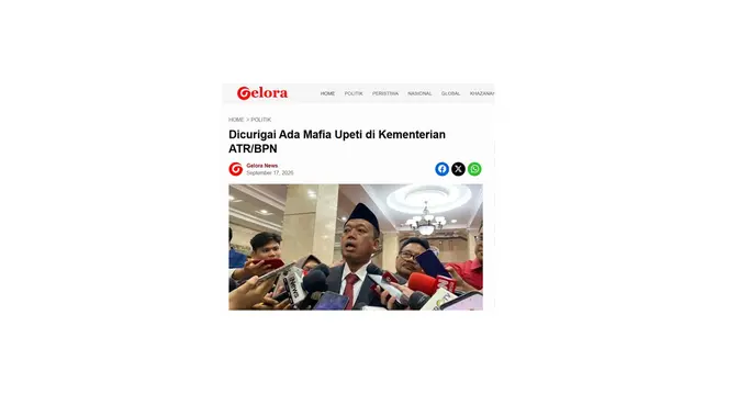 Cek fakta artikel Nusron Wahid semua menteri setor hasil korupsi ke Jokowi